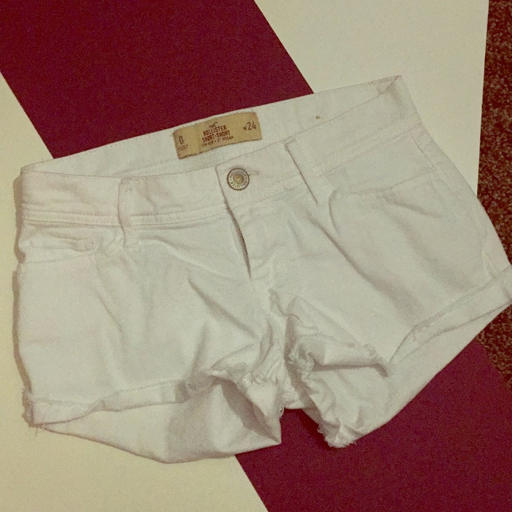 White Hollister jean shorts